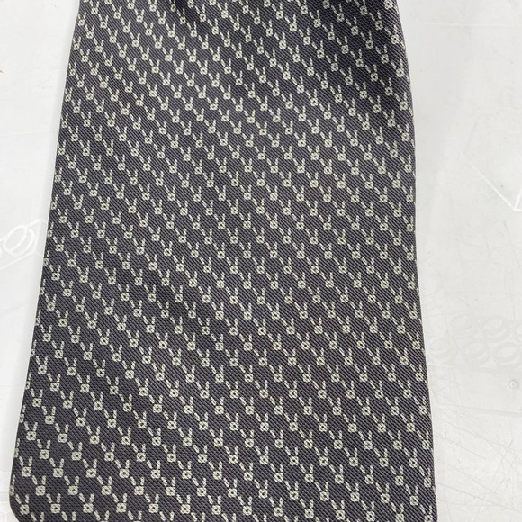 Vintage Armani Collezioni Gray with Light Gray Dots 100% Silk Neck Tie - Picture 2 of 6